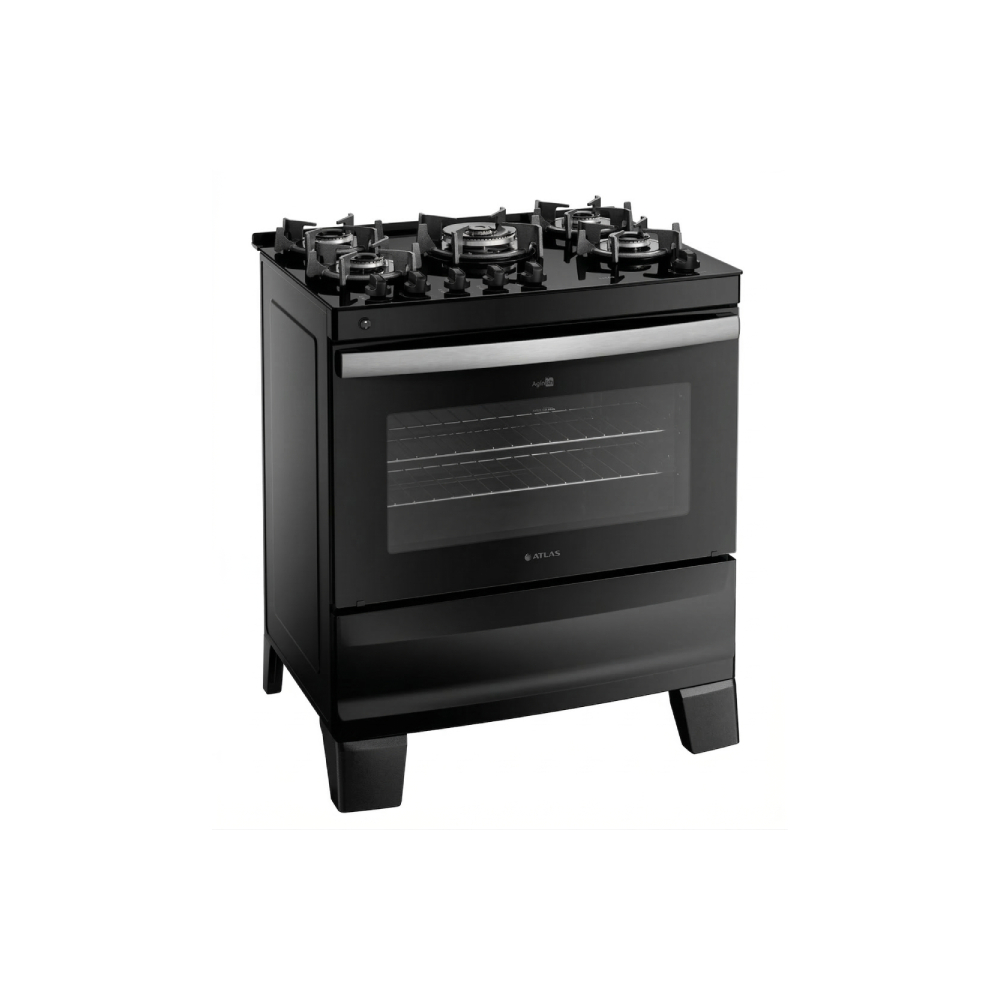 Fogão 5 Bocas com Mesa de Vidro