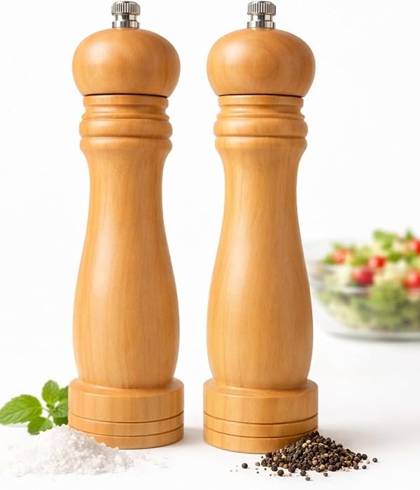 Kit 2 Moedor de Pimenta e Sal em Madeira
